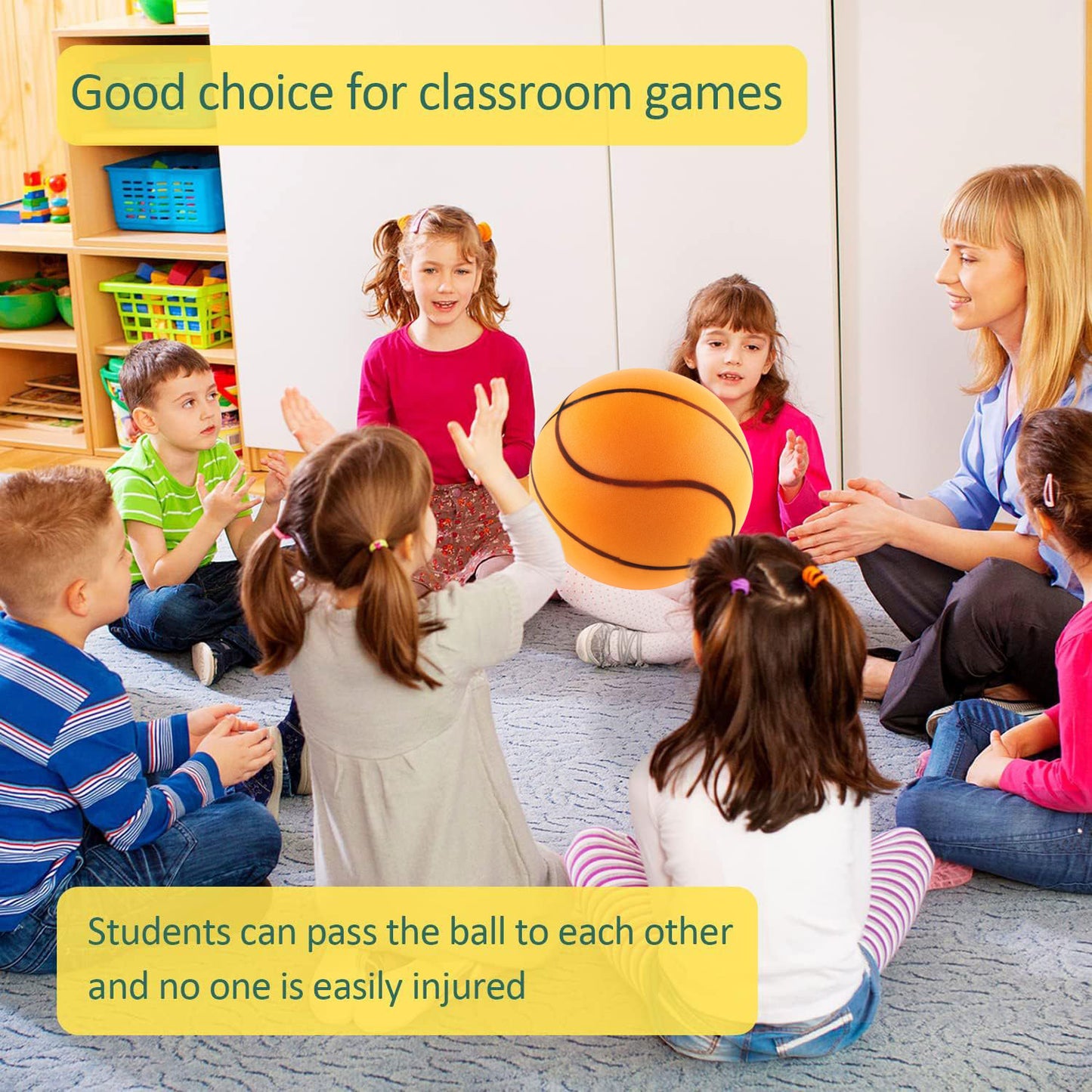 Silent Basketball,2024 Sponge Mute Basketball,Handleshh Silent Foam Basketball