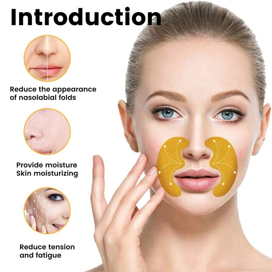 Smile Line Patches – Face Wrinkle Patches for Fine Lines Around Mouth, between Eyes – Non-Silicone Anti-Wrinkle Facial Tape – Comfortable Overnight Use