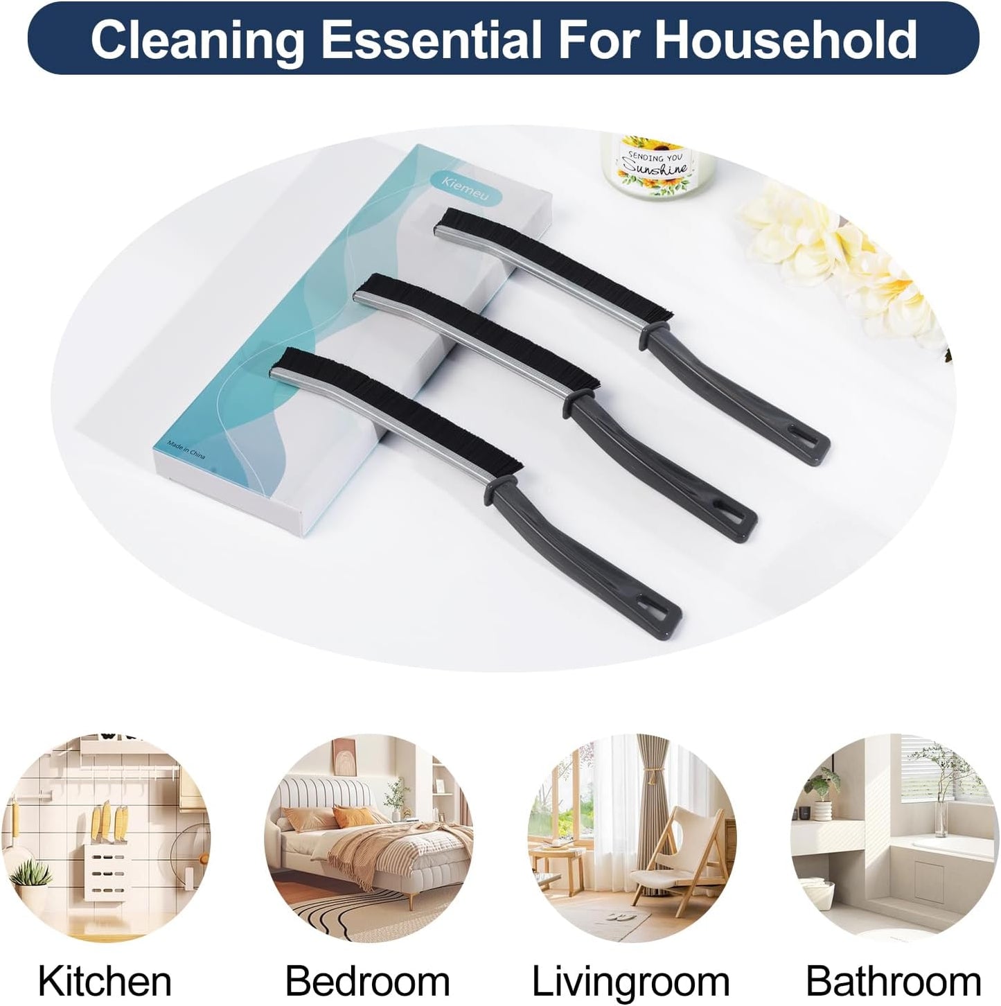 Hard Bristled Crevice Cleaning Brush Bathroom Gap Cleaning Brush Thin Grout Brush