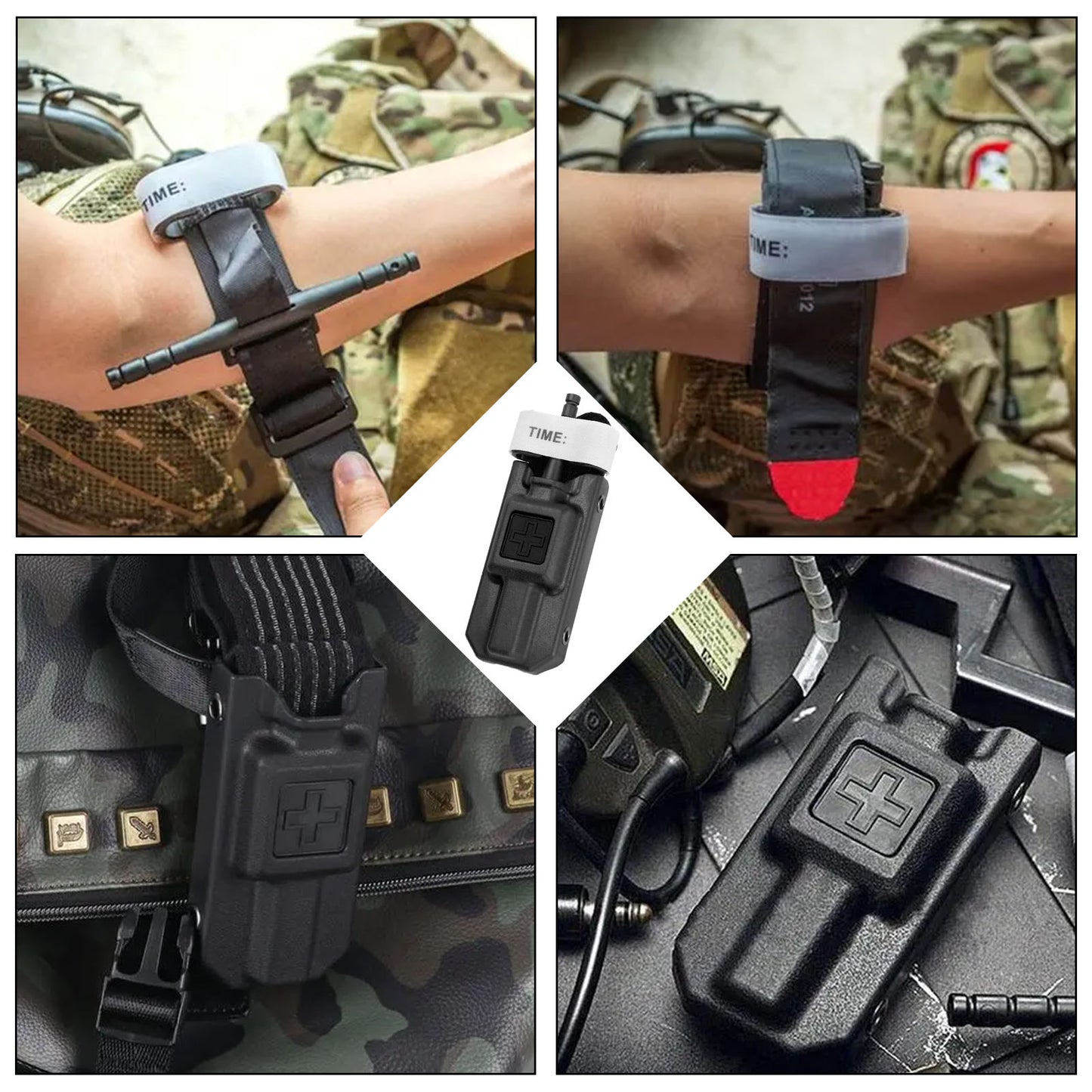 Tourniquet Holder, Tourniquet Case Compatibility with Tourniquet Gen 7, Adjustable Molle Tourniquet Pouch Mounting Adapter Fits up to a 2.3" Belt. (1 Pack)