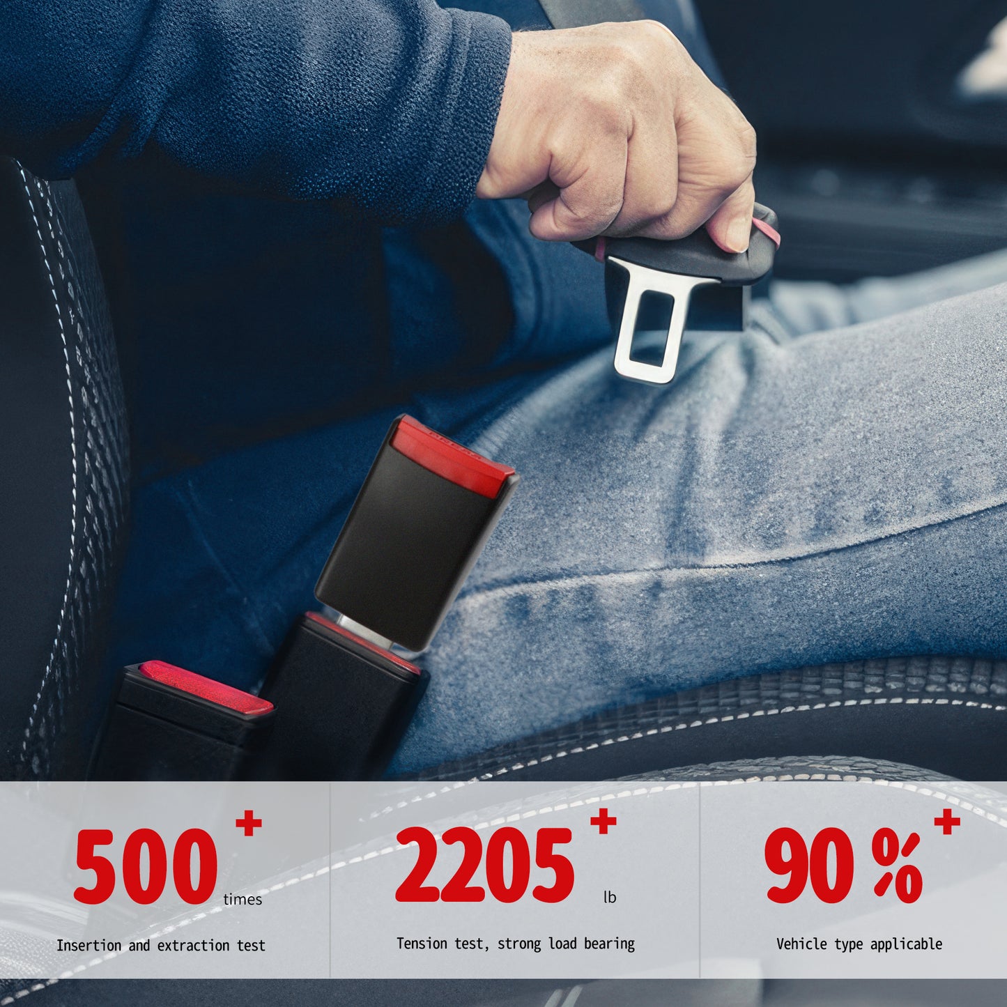 Seat Belt Extender, 2 Pack Upgraded Seatbelt Extender (Compatibility Better) Car Seat Belt Buckle for Seat Belt Extension, Seat Belt Clip Extender Fits Most Cars