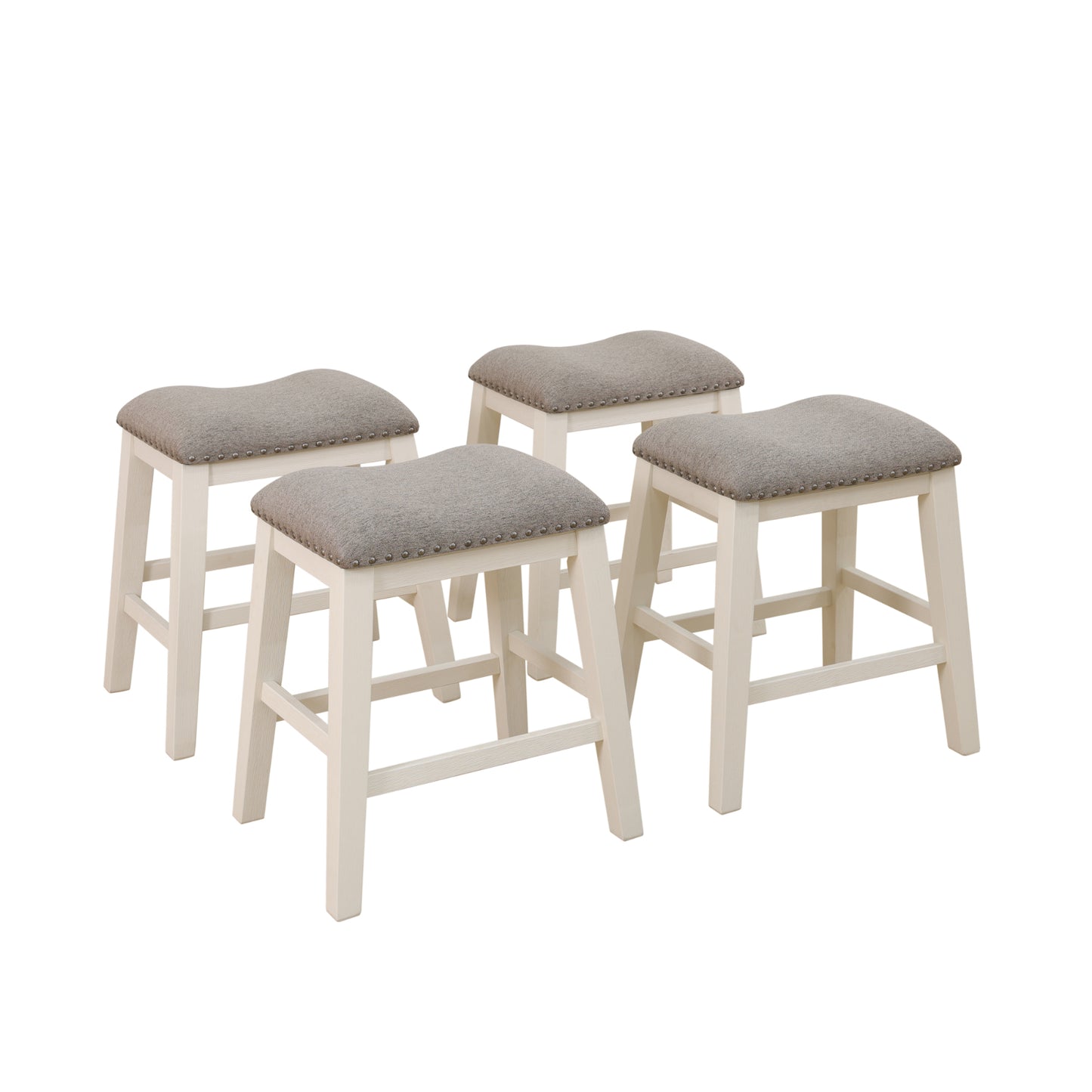 White Oak and Grey Linen Living Room Chair