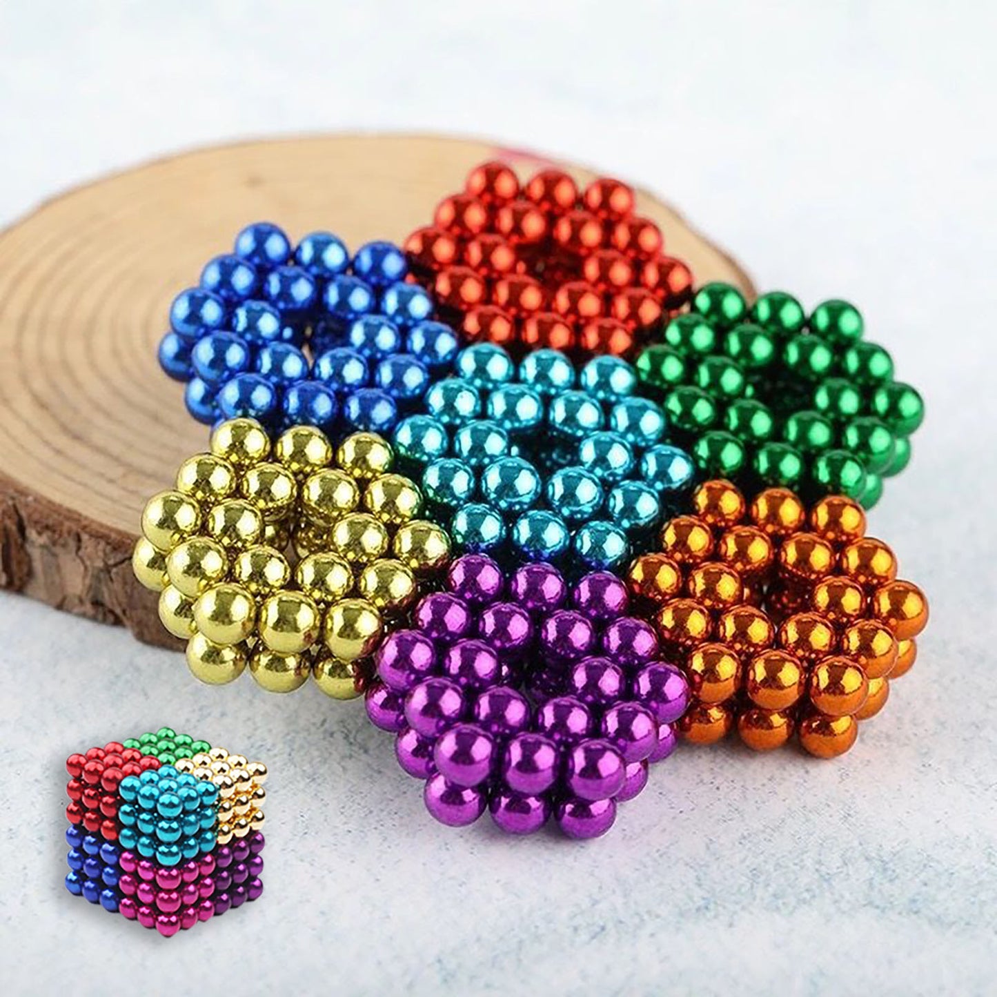 Magnetic Putty Balls for Teenager Adults, Creative 3D Versatile Beads,Fidget Toy Stress Reliever Magnet Slime Beads 216Pcs