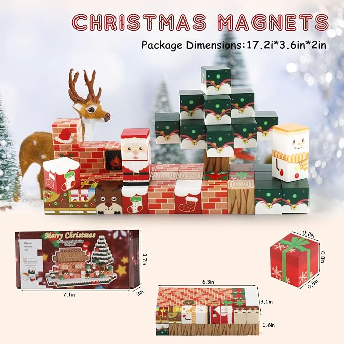 Stocking Stuffers, Magnetic Blocks, Build Mine Magnet World Magic Portal Set, Magnetic Tiles Building Blocks Toddler Toys STEM Toys for 3+ Year Old Boys & Girls, Christmas Packaging