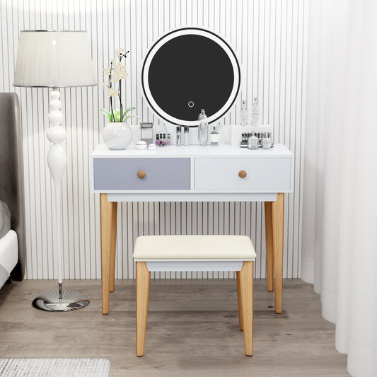 Integrated Small Vanity Desk,32 INCH Makeup Vanity Table with 4 Drawers and Mirror