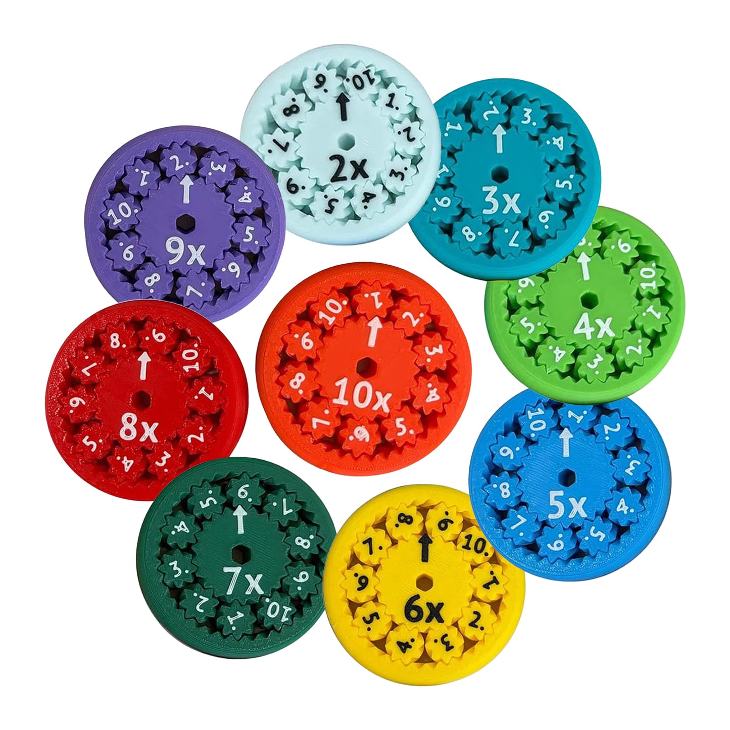 Math Fidget Spinner,Number Round Math Fidget Spinner for Children, Learn Addition&Subtraction& Multiplication & Division 18PCS