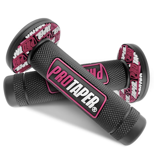 Motorcycle Hand Grips,Non Slip Rubber Bar for 0.8/0.9"Handles,Vintage Motorbike Thruster Grip, Handlebar for Hand Comfort, Universal for Motocross Scooter Dirt Bike, Open End