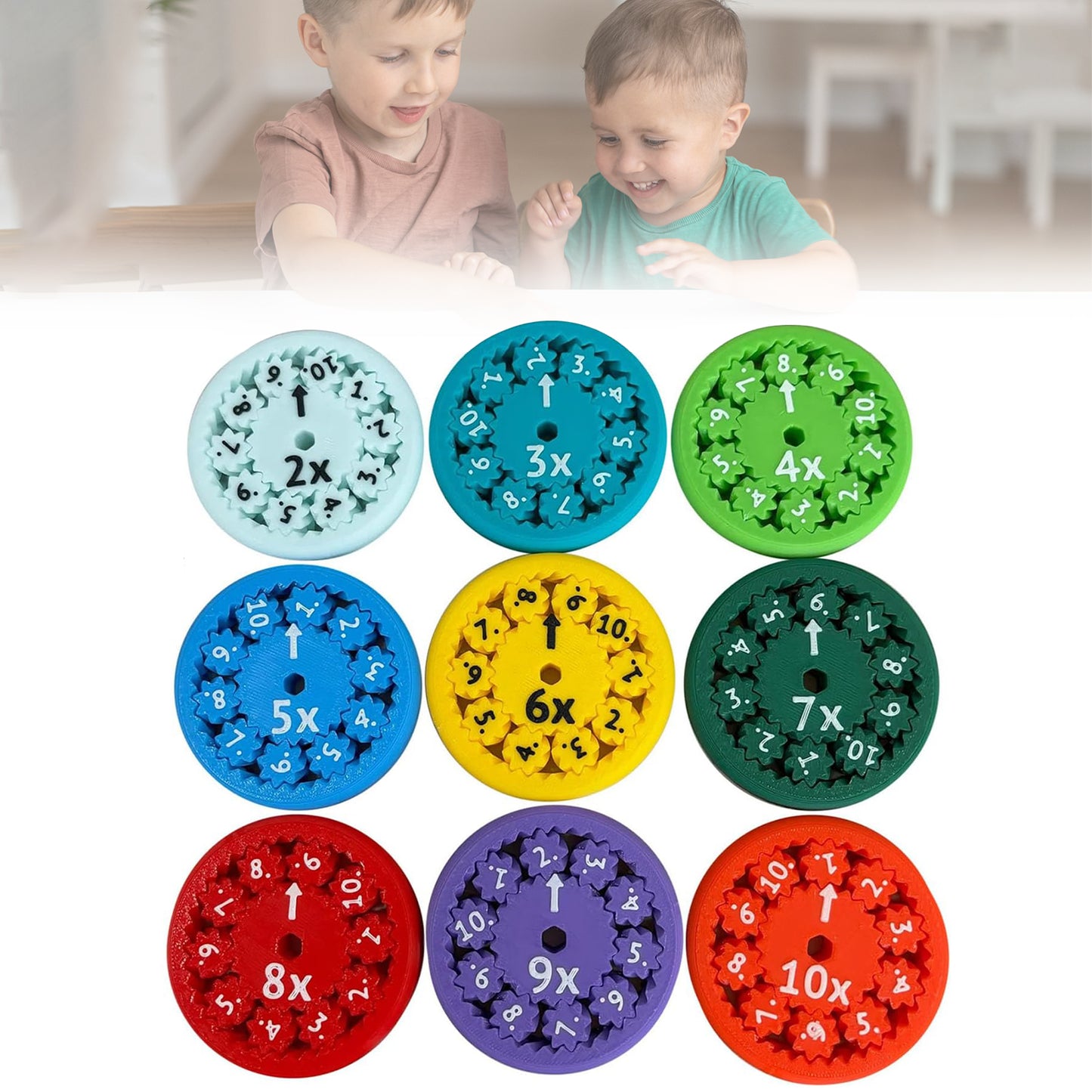 Math Fidget Spinner,Number Round Math Fidget Spinner for Children, Learn Addition&Subtraction& Multiplication & Division 18PCS