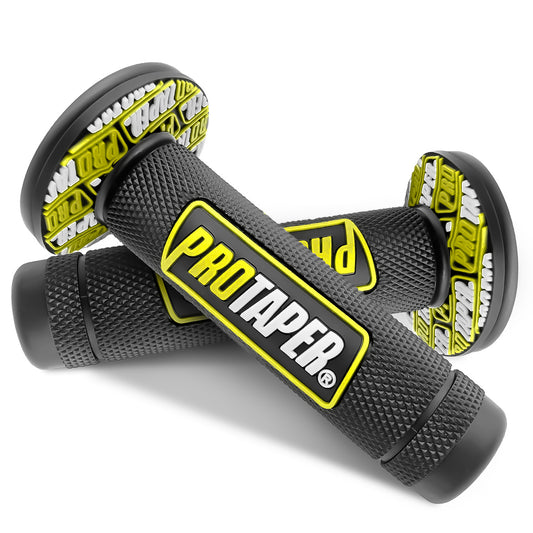 Motorcycle Hand Grips,Non Slip Rubber Bar for 0.8/0.9"Handles,Vintage Motorbike Thruster Grip, Handlebar for Hand Comfort, Universal for Motocross Scooter Dirt Bike, Open End