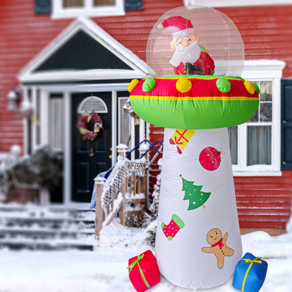 Christmas Inflatable Santa Claus Outdoor Yard Decorations, Blow up Santa Claus with Gift Bag, Huge Santa Carrying Present Sack, Outside Waterproof Xmas Decor for Party Garden Hall Plaza