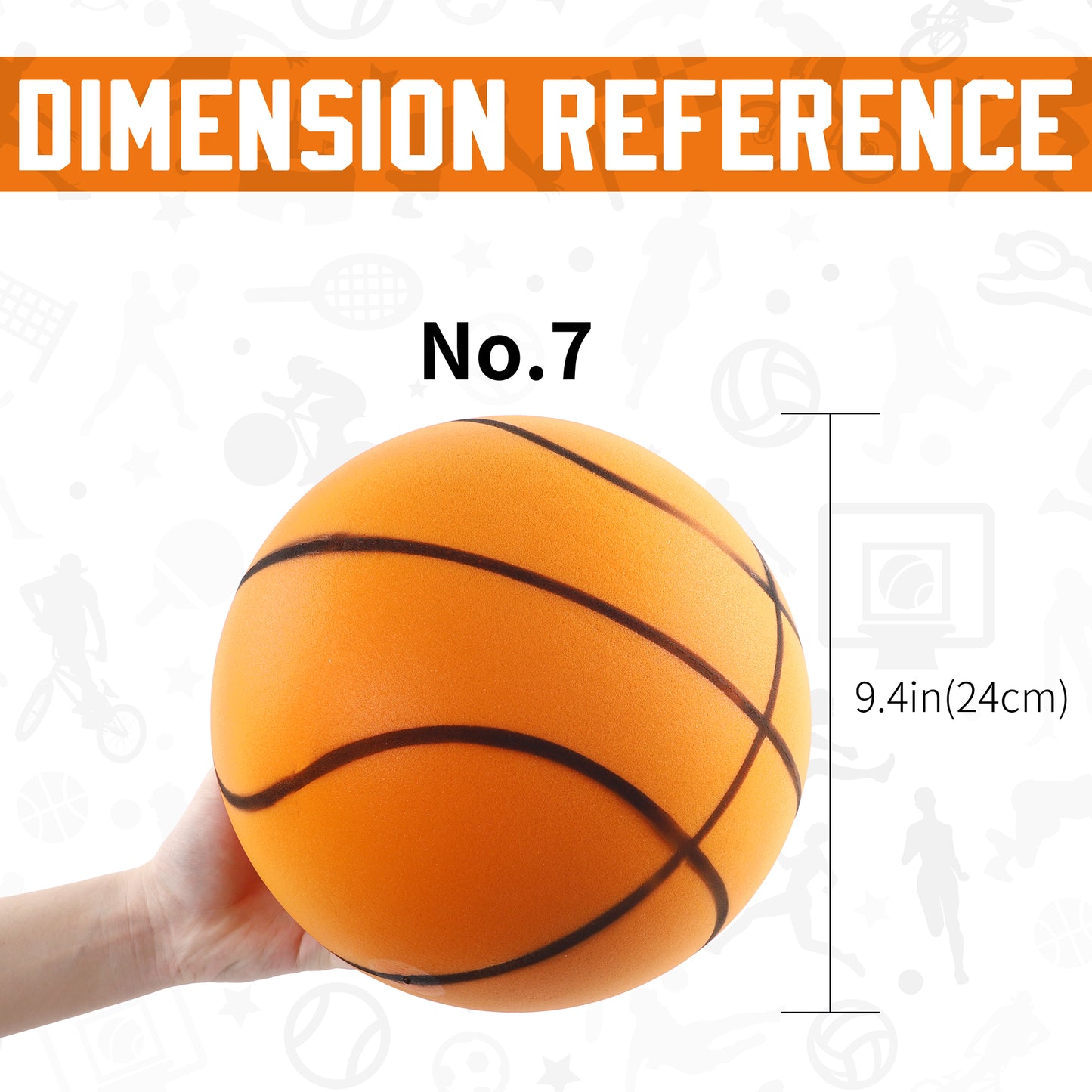 Silent Basketball, Upgrade Silent Basket-Ball Dribbling Indoor,Dribble Dream SIL ent Basket Ball, Silent Sports No Sound Foam Basketball, Size 7