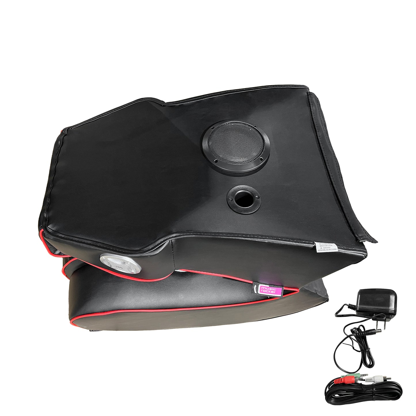 Floor Rocking Gaming Chair with Bluetooth Built in Audio System,Adjustable Backrest and Foldable,Compatible with Gaming Consoles