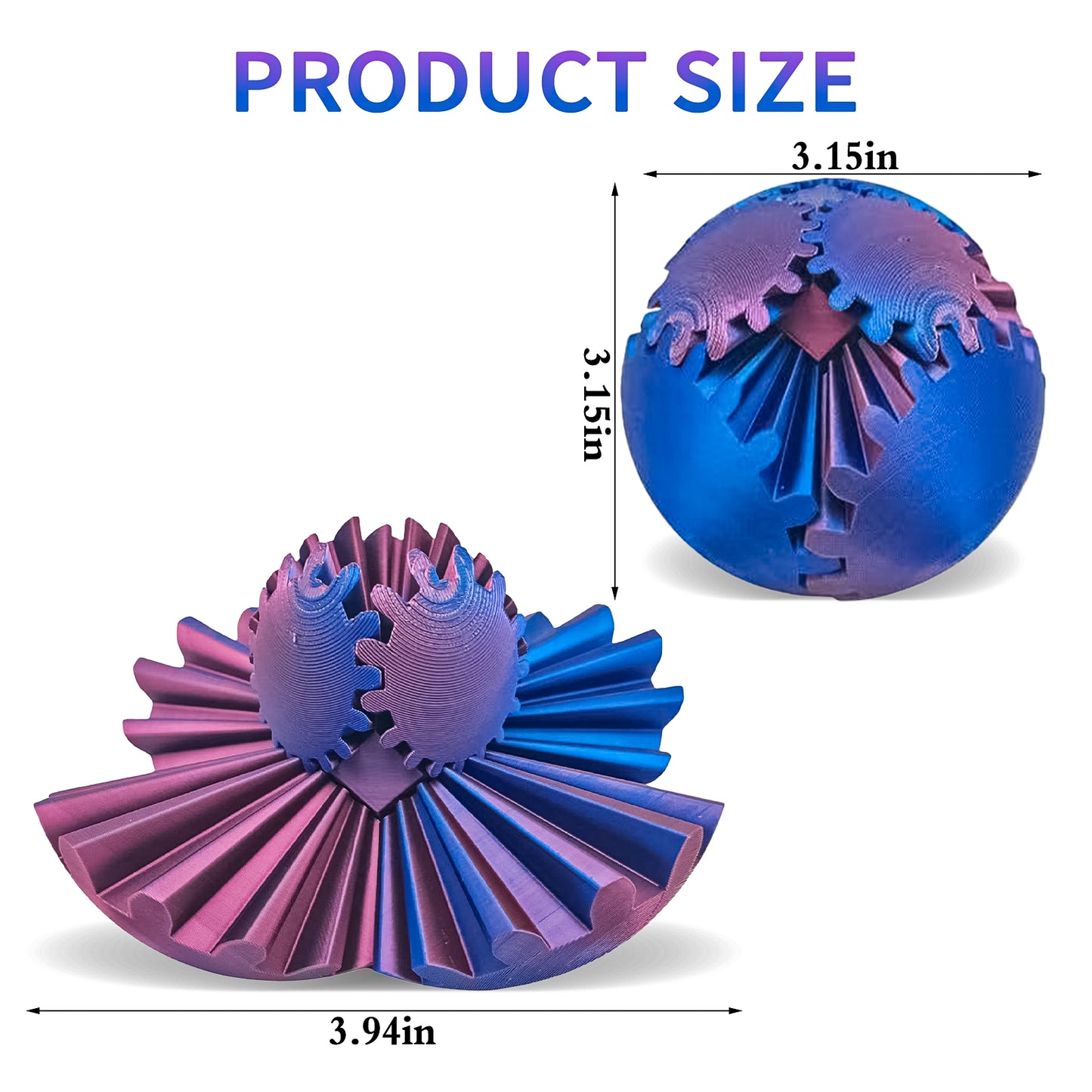 Gear Ball-3D Printed Gear Ball Spin Ball,Gearsphere,Fidget Toy,Gear Ball Fidget Toy,Gearsphere Desk Toy