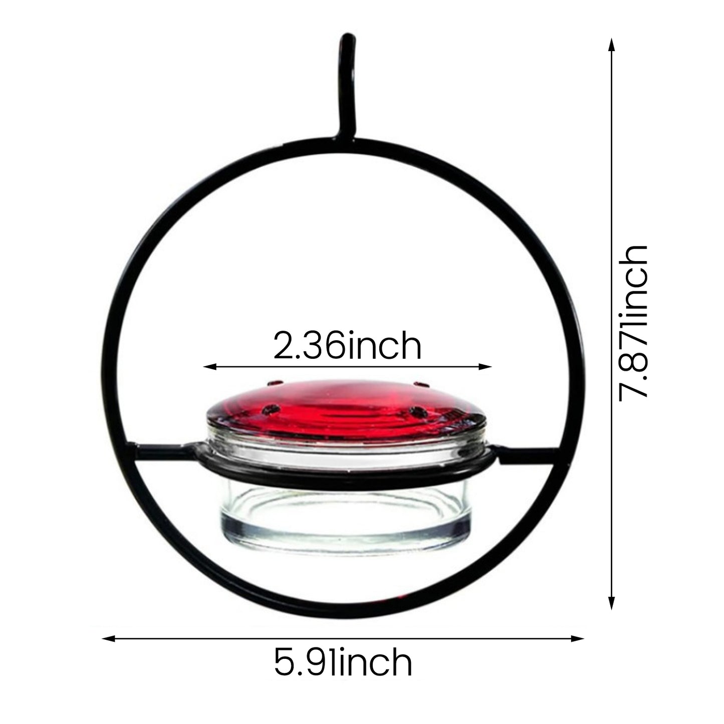 Outdoors Hanging Type Hummingbird Bird Waterer Black Metal for Birds Drinking Fountain with a Hook Bird Supplies Clean Water