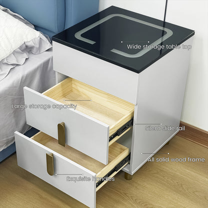 Nightstand with two drawers(Gray Black)