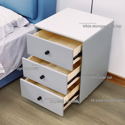 Nightstand with three drawers(Gray)
