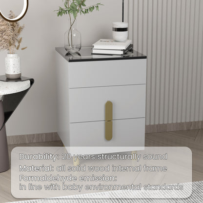 Nightstand with two drawers(Gray Black)