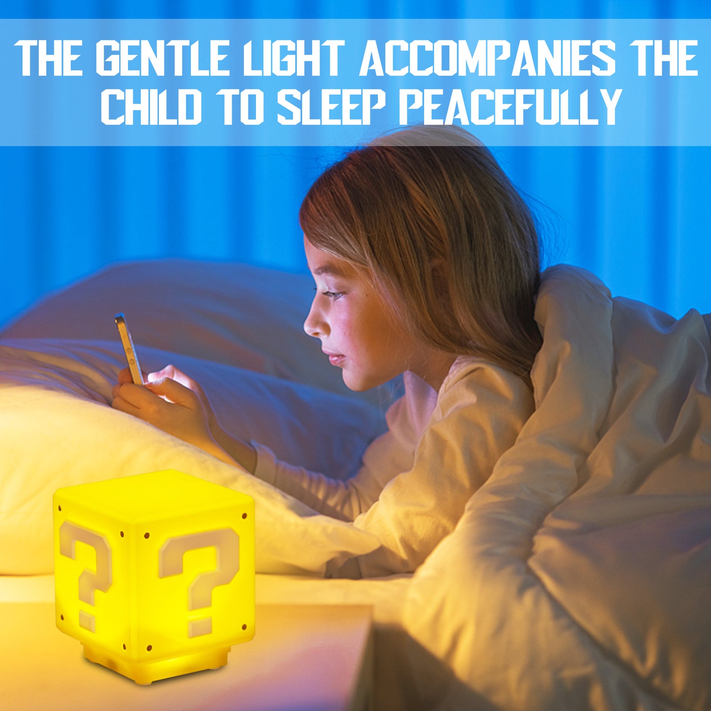 Super Bros-Mini Night Light Question Block For Kids，Box Led Light For Bedrooms