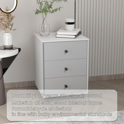Nightstand with three drawers(Gray)