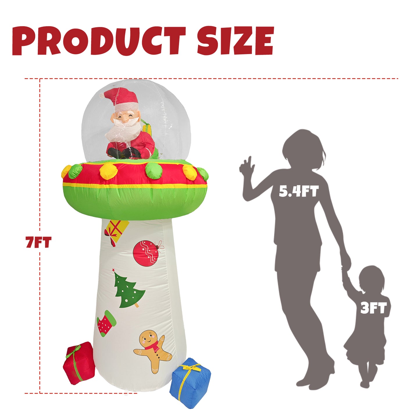 Christmas Inflatable Santa Claus Outdoor Yard Decorations, Blow up Santa Claus with Gift Bag, Huge Santa Carrying Present Sack, Outside Waterproof Xmas Decor for Party Garden Hall Plaza