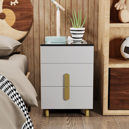 Nightstand with two drawers(Gray Black)