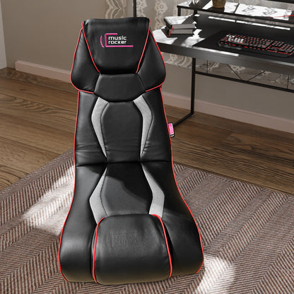 Floor Rocking Gaming Chair with Bluetooth Built in Audio System,Adjustable Backrest and Foldable,Compatible with Gaming Consoles