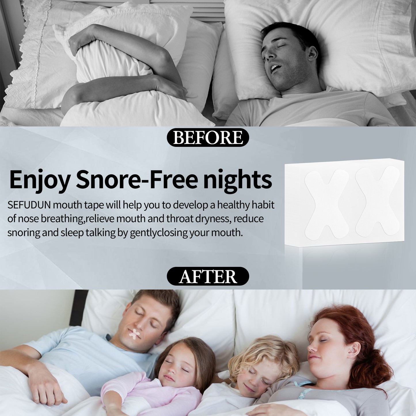 Upgrated Mouth Tape for Sleeping Women and Men - Mouth Tape for Snoring