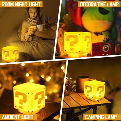 Super Bros-Mini Night Light Question Block For Kids，Box Led Light For Bedrooms