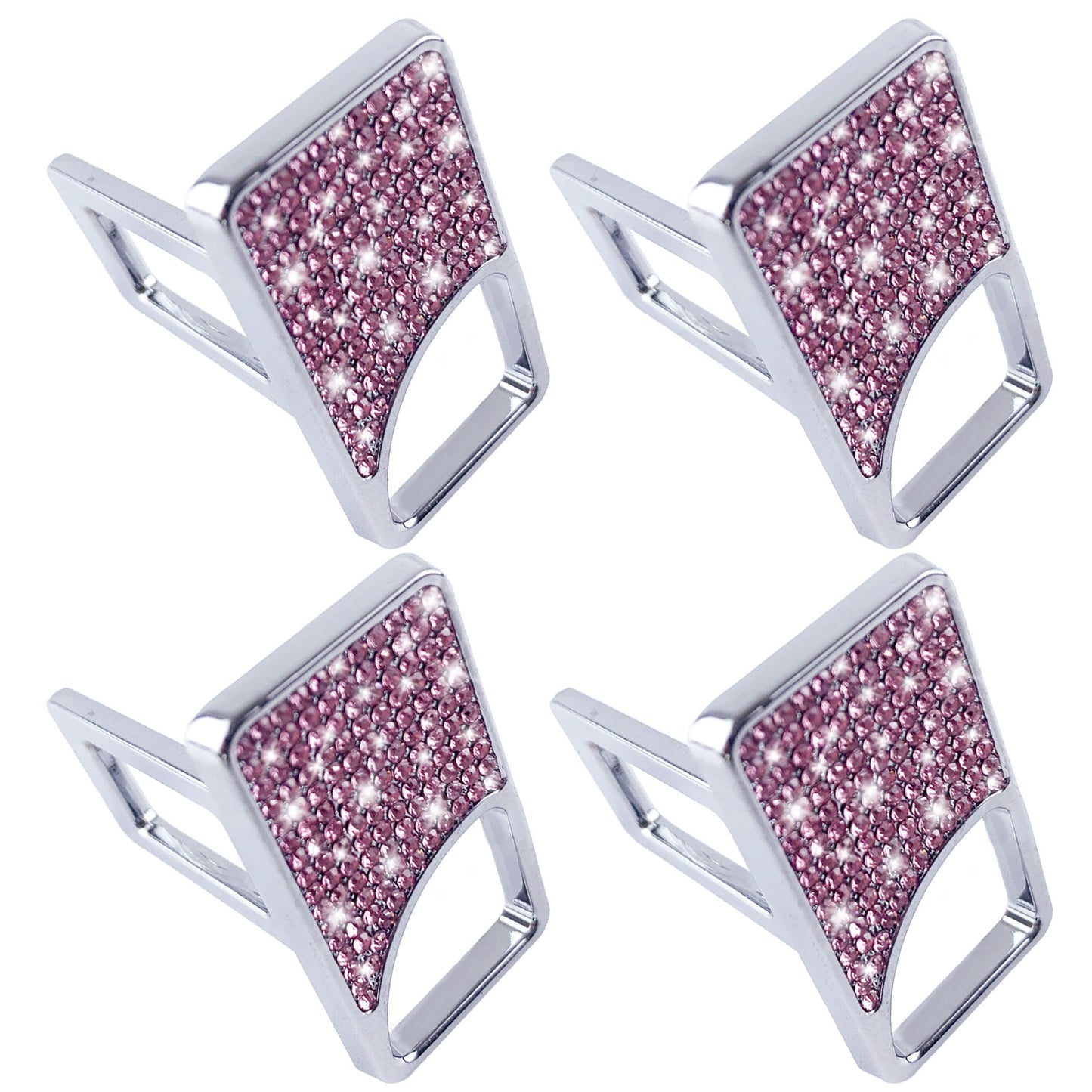 Seat Belt Clip, 4PCS Upgraded Seatbelt Clip, Car Supplies Seat Belt Clip Safety Belts Buckle，Universal for Most Vehicles（ Pink Diamond )