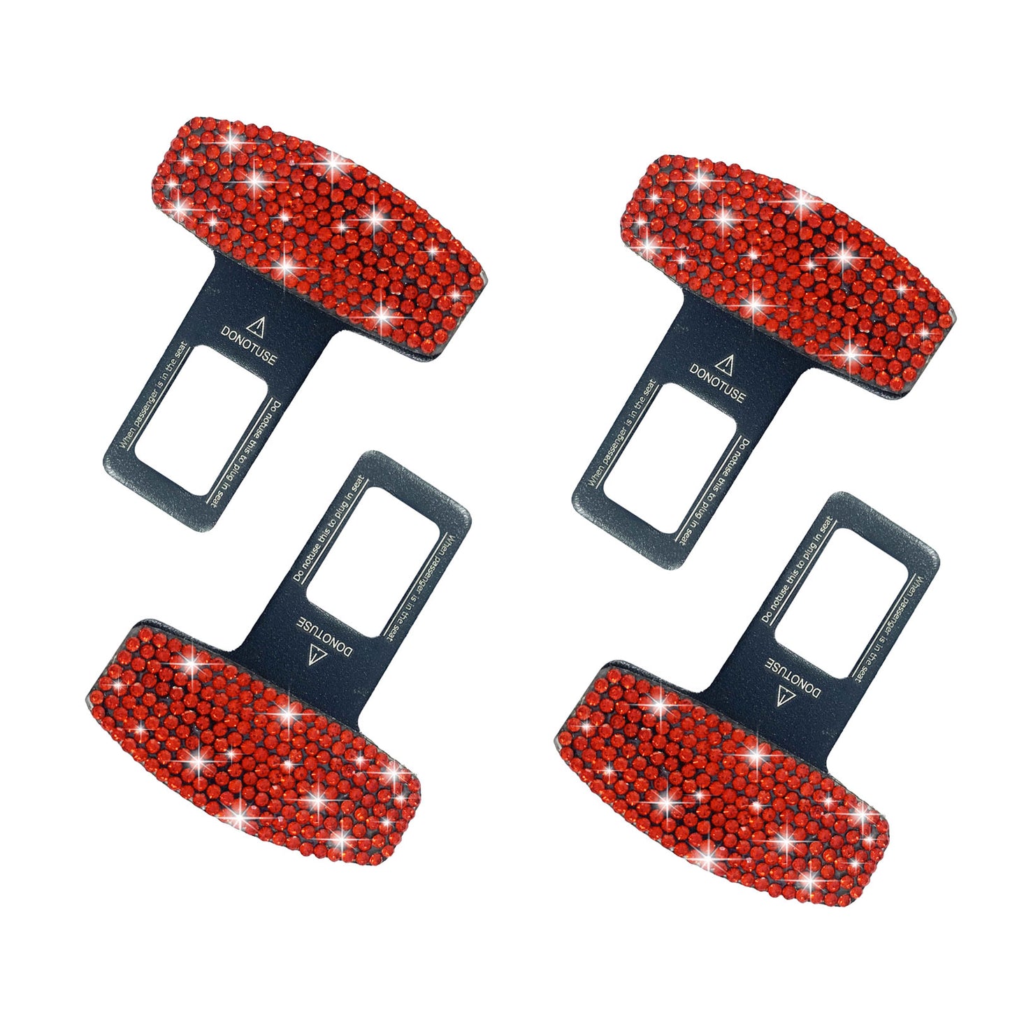 Seat Belt Clip, 4PCS Upgraded Seatbelt Clip, Car Supplies Seat Belt Clip Safety Belts Buckle，Universal for Most Vehicles（Red Diamond )