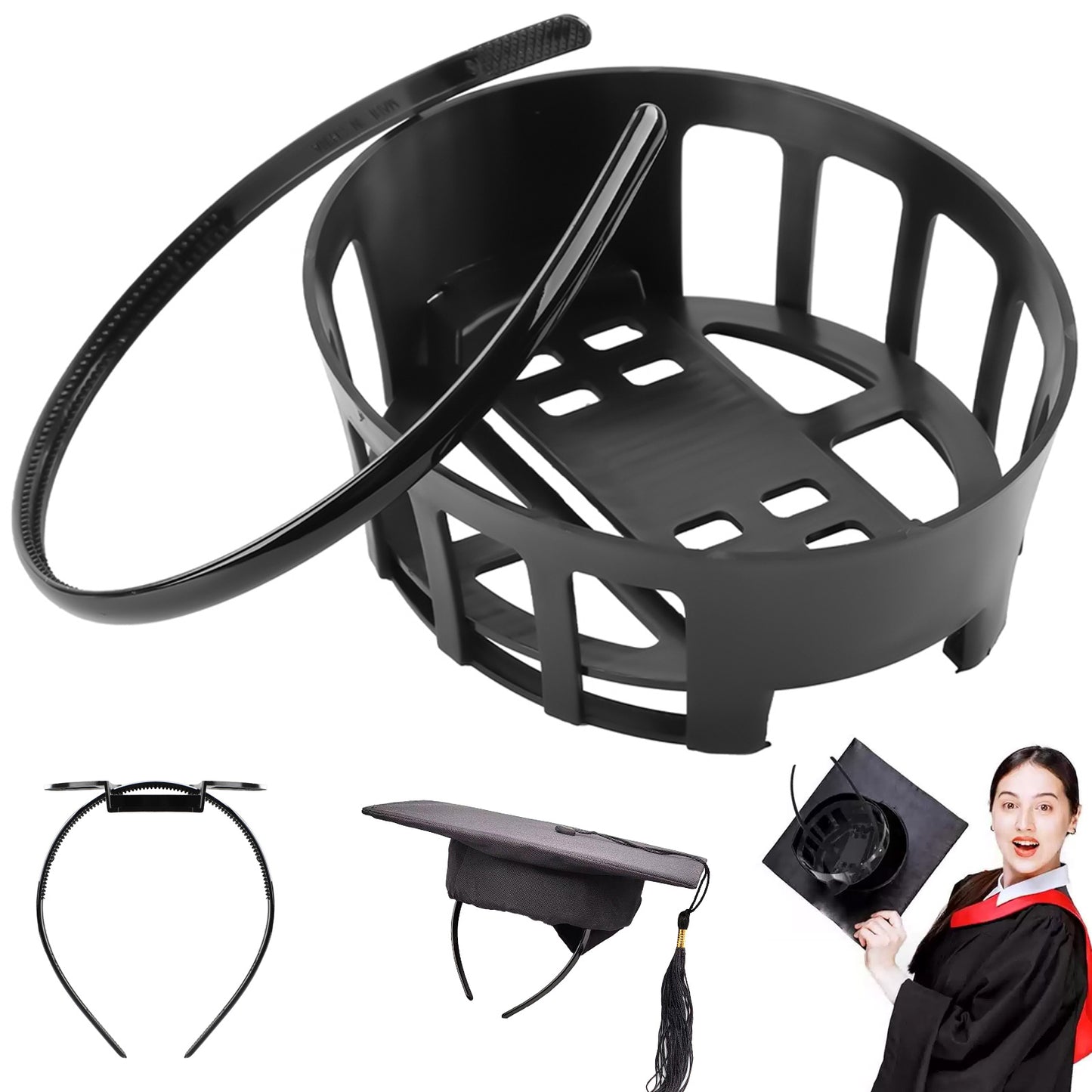 Grad Cap Stabilizer, Grad Cap Insert, Makes Every Graduation Cap Fit Snug and Firm on Your Head.