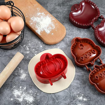 3PCS Hand Pie Press Mold for Baking, Dough Presser Pocket Pie Maker Mini Animals Fox and Owl Hand Pie Mold Set Pie Wrapper Dough Stamp Cutter for Christmas Halloween Party