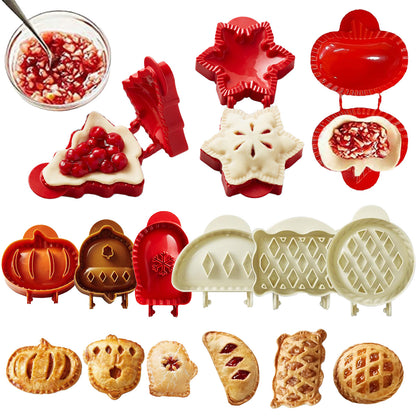 9PCS Mini Hand Pie mould Hand Pie Maker Mini Pie mould One Press Pie Set Pocket Pie Press Set Dough Press Tool forBaking Supplies