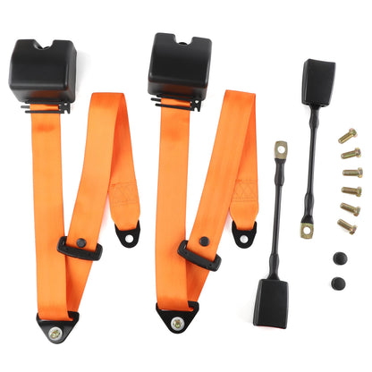 2 Set Universal 3pt Adjustable Retractable Lap Suitable for Modification Belts Kit for Go Kart,Club Golf Cart,Van,UTV,VR, Buggies, Minivan,Pickup and Truck