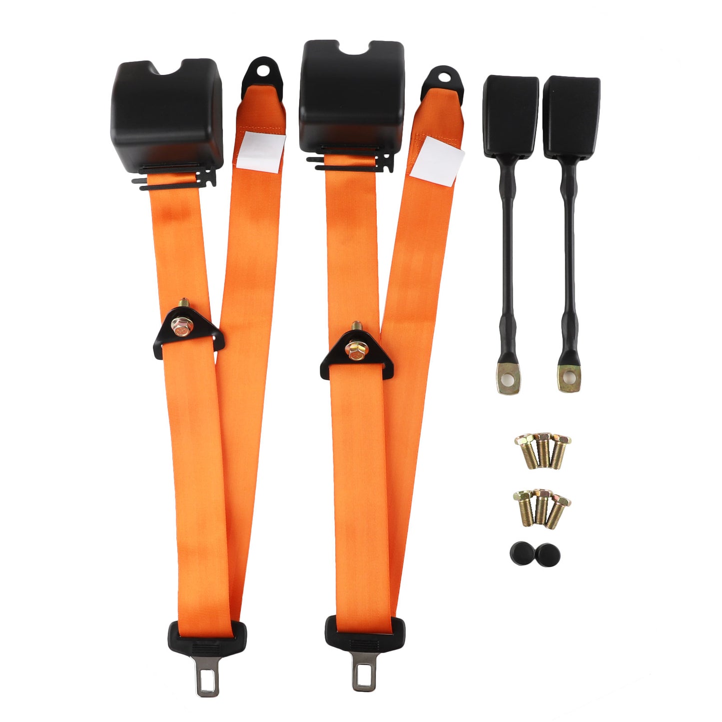 2 Set Universal 3pt Adjustable Retractable Lap Suitable for Modification Belts Kit for Go Kart,Club Golf Cart,Van,UTV,VR, Buggies, Minivan,Pickup and Truck