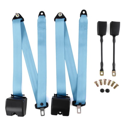 2 Set Universal 3pt Adjustable Retractable Lap Suitable for Modification Belts Kit for Go Kart,Club Golf Cart,Van,UTV,VR, Buggies, Minivan,Pickup and Truck