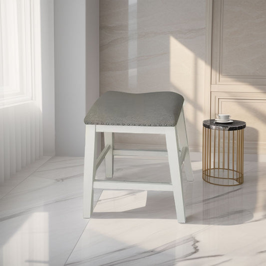 White Oak and Grey Linen Living Room Chair