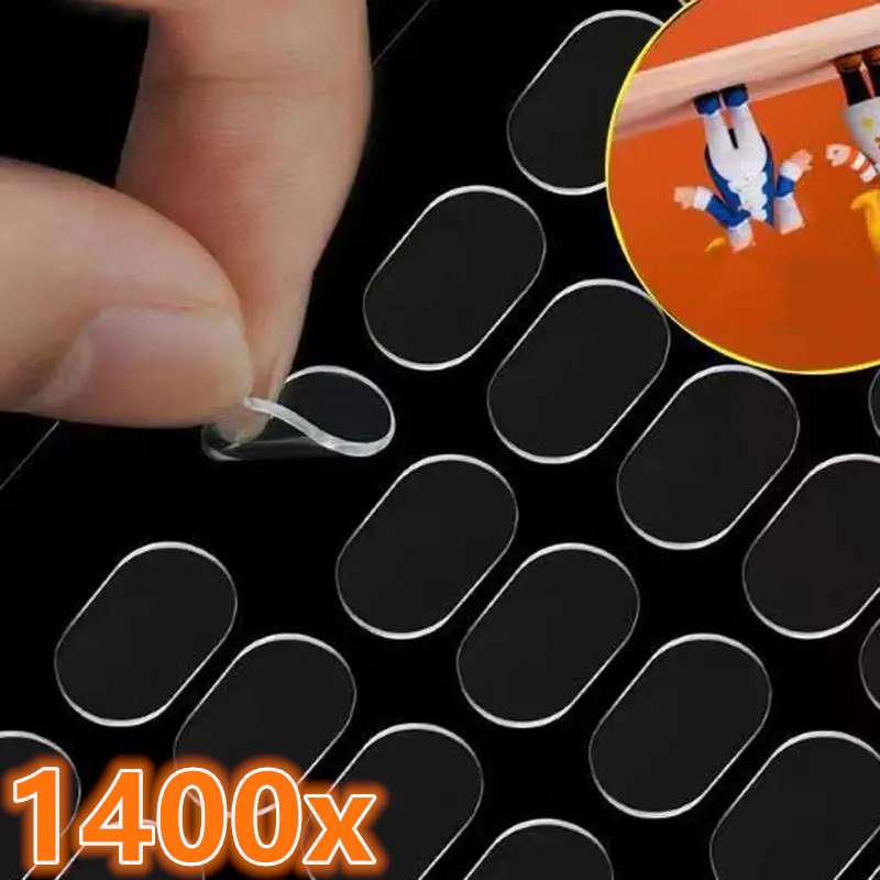 700 Pcs Double Sided Sticky Dots Clear Removable Adhesive Putty - Poster Putty, Sticky Tack, Sticky Dots for Wall Hanging, Balloons, Crafts, Festival Party Decorations (0.31" X 0.51")