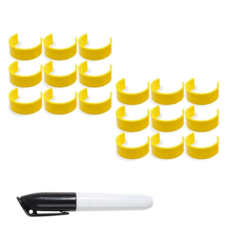 8-Pack RX Clips for Pill Bottles, Reusable Medicine Bottle Label Clips with 2 Erasable Markers,