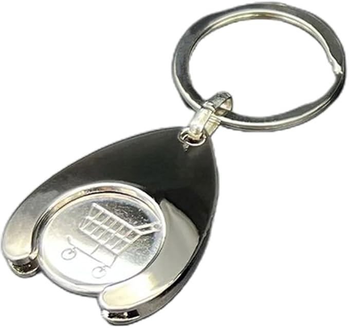 Handy Trolley Tokens Keychain Versatile Metal Coin Holder Chains Indispensable Keyring Decortaion for Shopping Crowd