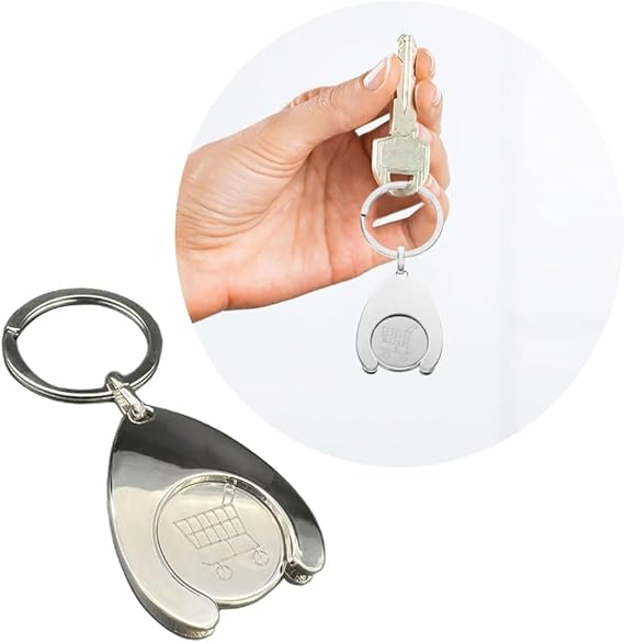 Handy Trolley Tokens Keychain Versatile Metal Coin Holder Chains Indispensable Keyring Decortaion for Shopping Crowd