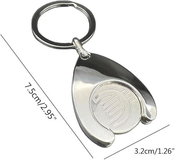 Handy Trolley Tokens Keychain Versatile Metal Coin Holder Chains Indispensable Keyring Decortaion for Shopping Crowd