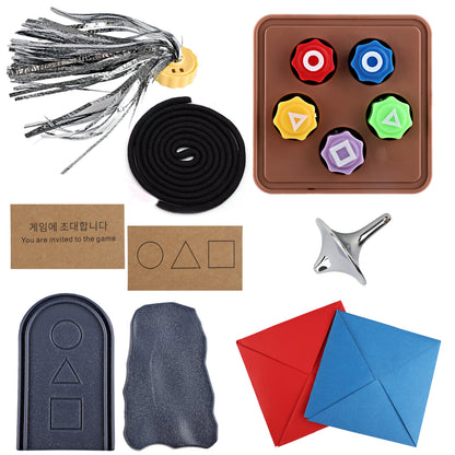 Korean Folk Game Set,Korean Traditional Play Game, Gong-gi, Biseokchigi, Jebi chagi, Paeng-y, DDAKJI Game Set, Family Travel Game (1 Set)