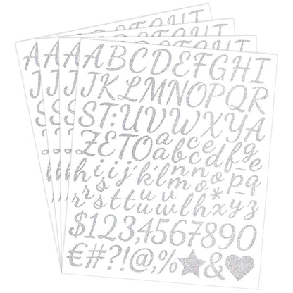 4 Sheets Gold Glitter Letter Stickers 1 Inch, Gold Alphabet Letter and Number Vinyl Stickers Waterproof, Golden Glitter Stickers Self-Adhesive Water Bottles Scrapbooking Mailbox Poster Sign Grad Cap