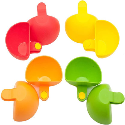 Dip Clip for Bowls Plates 4PCS Plastic Dip Clip Bowl Plate Holder Chip and Dip Serving Set Sauce Holder for Spice Tomato Sauce Salt Veggie Vinegar Ketchup Chips (4 Colors)