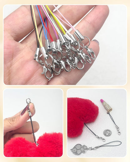 200Pcs Phone Charms Strap with Lobster Clasp Lanyard Straps,Lariat Lanyard Charms Pendant Clasp for Cell Phone USB Keychains DIY Jewelry Accessories