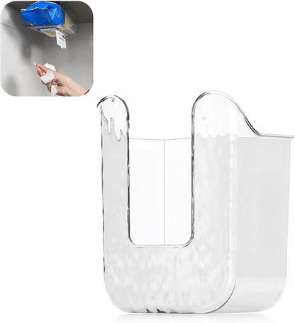 2pcs Wall-Mount Wipe Holder Tissue Storage Box for Kitchen and Bathroom Pet Material No Damage to Walls Easy to Install Smooth