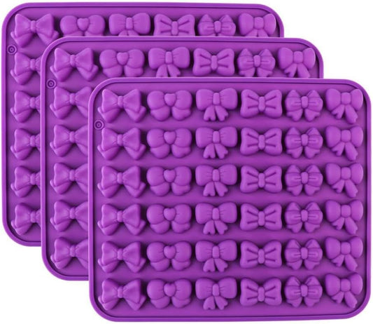 2PCS Candy Chocolate Mold Silicone Mold For Making Candy, Chocolate, Cake Decoration, Pudding, Cookies, Ice Cube (Bow mold)