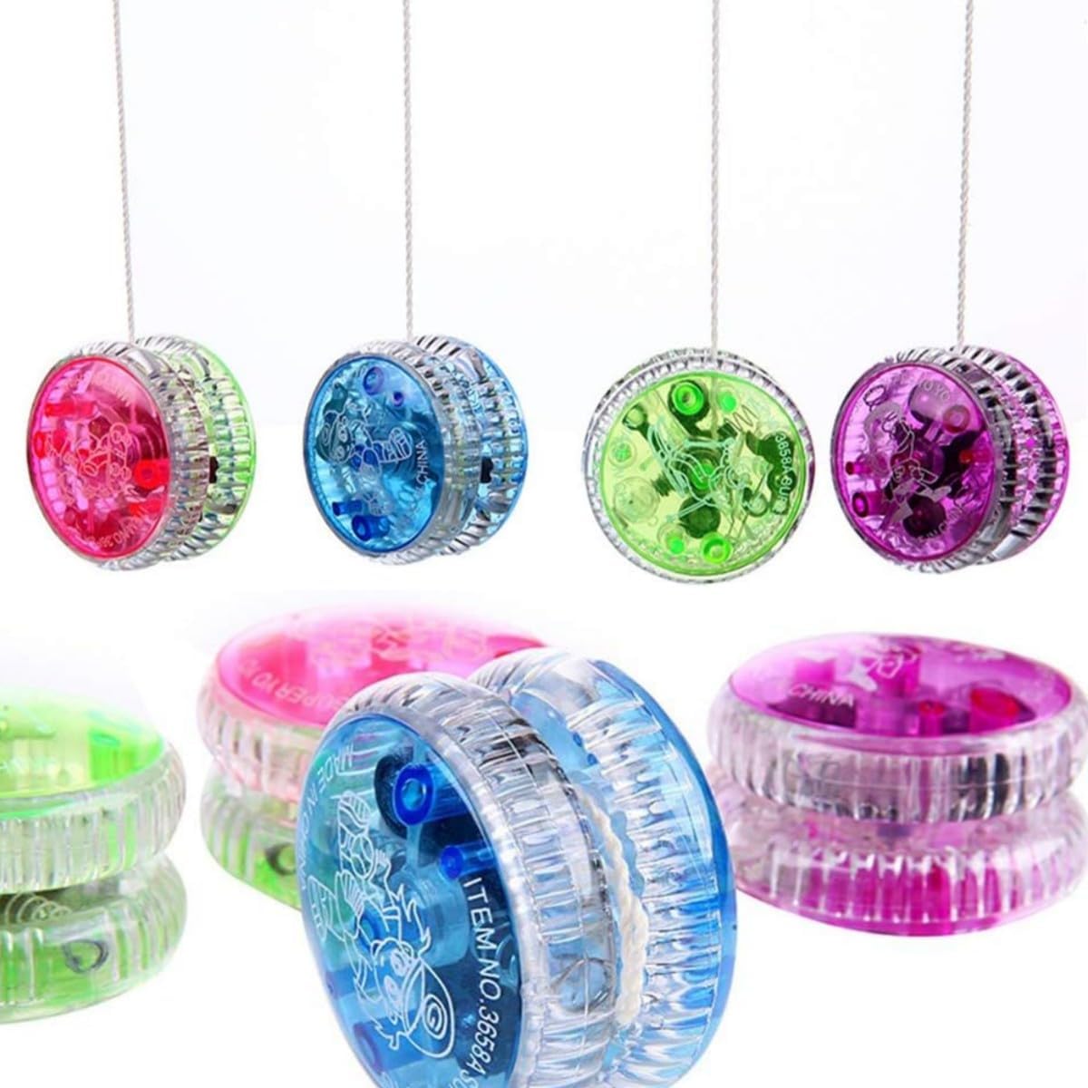 LED Light Up Yo Yo Yoyo for Kids Beginner Yoyo for Kids Responsive Ball Bearing (8 Pack)