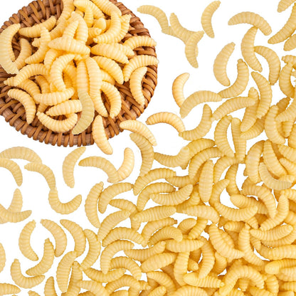 50PCS Fake Worms for Fishing, 20MM Fake Maggots, Fishing Soft Plastic Lures, Micro Lures for Freshwater Ice Lure Fishing Bass, Halloween Decoration